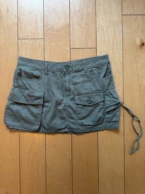 Aeropostale Olive Green Cargo Mini Skirt Shorts